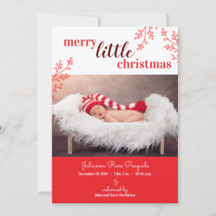 God Little jul Photo Birth Notice Julkort
