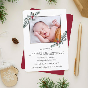 God Little jul Photo Birth Notice Julkort