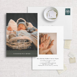 God Little jul Photo Birth Notice Julkort