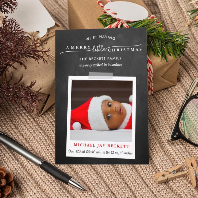 God Little jul Photo Birth Notice Julkort (Skapare uppladdad)