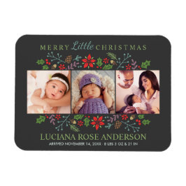 God Little jul Photo Birth Notice Magnet