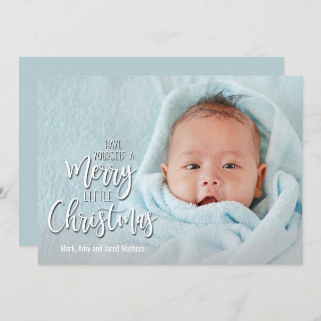 God Little jul Photo Tillkännagivande för födelse Julkort (Fram/baksida)