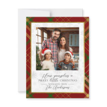 God Little jul | Red & Guld Tartan Photo