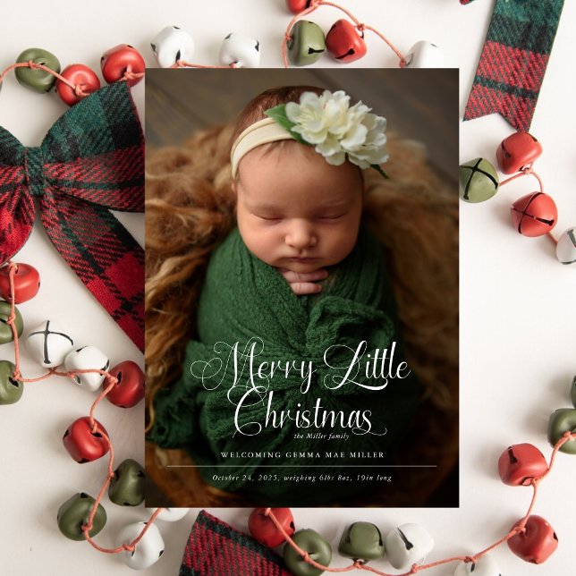 God Little jul Script Baby Photo Birth Meddelande (Skapare uppladdad)