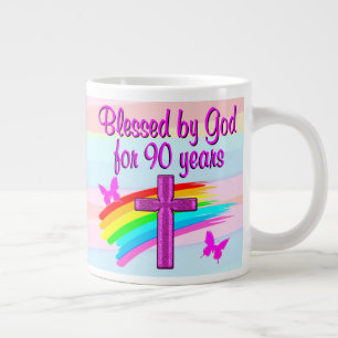 GOD LOVANDE 90:E BIRTHDAY BLESSINGS MUGG JUMBO MUGG