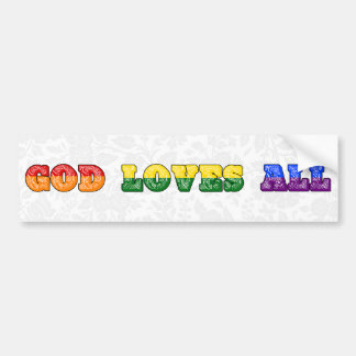 "God Loves All" Gay/LGBTQIA+/Queer Christian Pride Bildekal