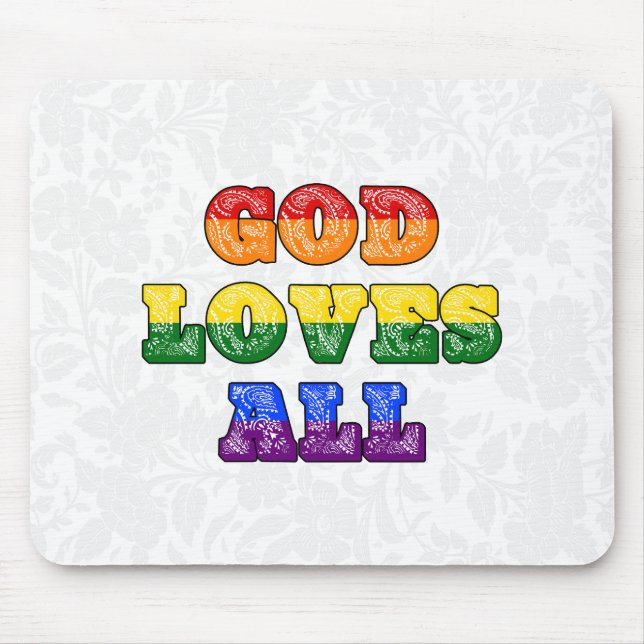 "God Loves All" Gay/LGBTQIA+/Queer Christian Pride Musmatta (Framsidan)