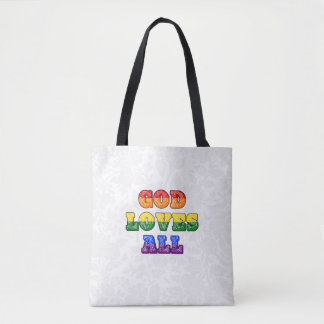 "God Loves All" Gay/LGBTQIA+/Queer Christian Pride Tygkasse