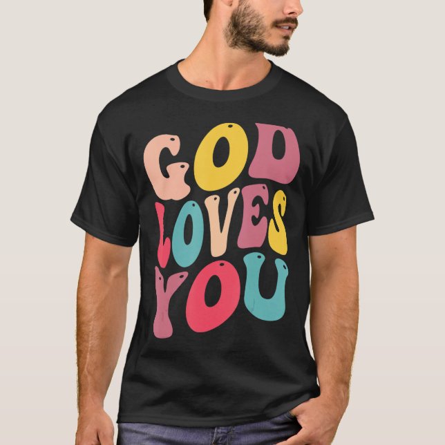 god loves you for christain kids t shirt (Framsida)