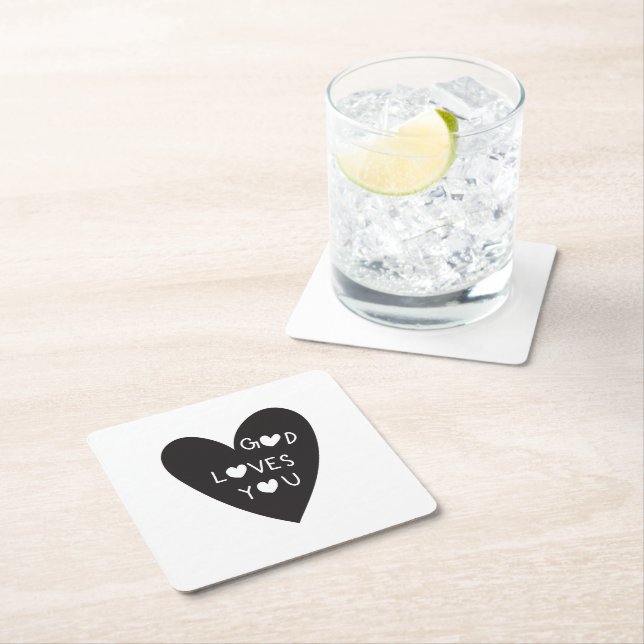 God loves you underlägg papper kvadrat (Insitu)