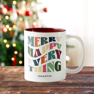God Lycklig Allt Groovy Helgdag jul jul Två-Tonad Mugg