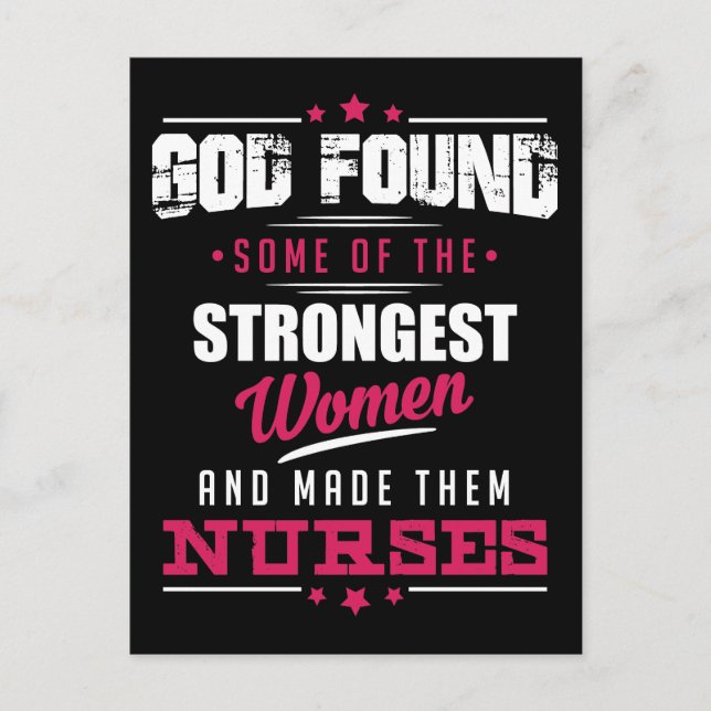 God Made Nurses Superskoj Professor Design Vykort (Framsida)