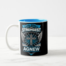 God Made The Strongest And Named Them Agnew Två-Tonad Mugg