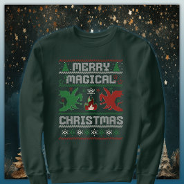 God magisk juldragon Ugly Sweater Design Lång Ärmad Tröja