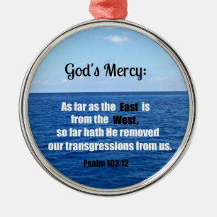 God Mercy: Psalm 103:12 Julgransprydnad Metall