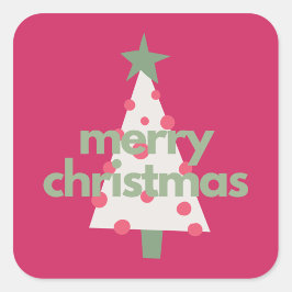 God modern, minimalistisk Rosa - julklapp Fyrkantigt Klistermärke