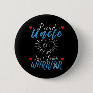 God morbror av typ 1 Diabetes Warrior Awareness Knapp