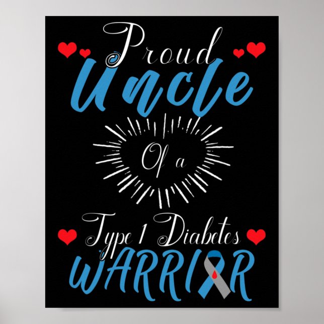 God morbror av typ 1 Diabetes Warrior Awareness Poster (Framsidan)
