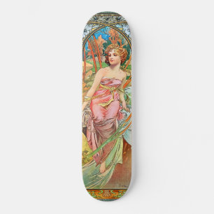God morgon Awaking av Alphonse Mucha Mini Skateboard Bräda 18,5 Cm