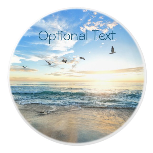 God morgon Beach Fiskmåsar Knopp (Framsidan)