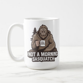 God morgon Bigfoot - Sömnig Sasquatch med kaffe Mu Kaffemugg