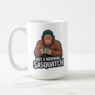 God morgon Bigfoot - Sömnig Sasquatch med kaffe Mu Kaffemugg