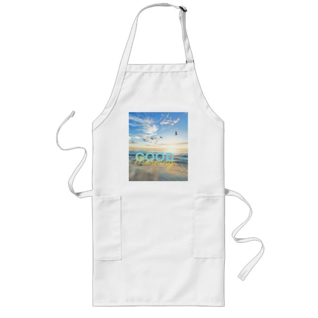 God Morgon Blå Himmel Långt Förkläde (Framsidan)
