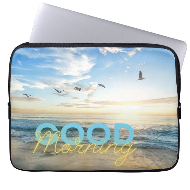 God Morgon Blå Himmel Laptop Fodral (Framsidan)