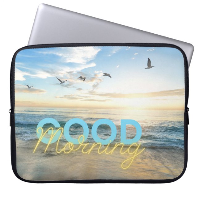 God Morgon Blå Himmel Laptop Fodral (Framsidan)