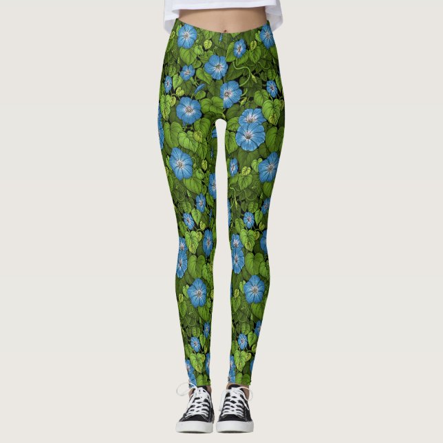 God morgon, blå och grönt leggings (Framsida)