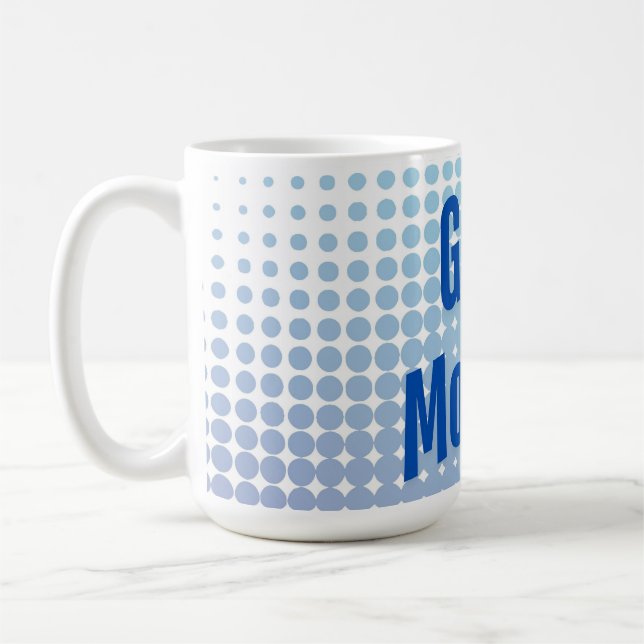 God Morgon Blå Prickar Kaffemugg (Vänster)