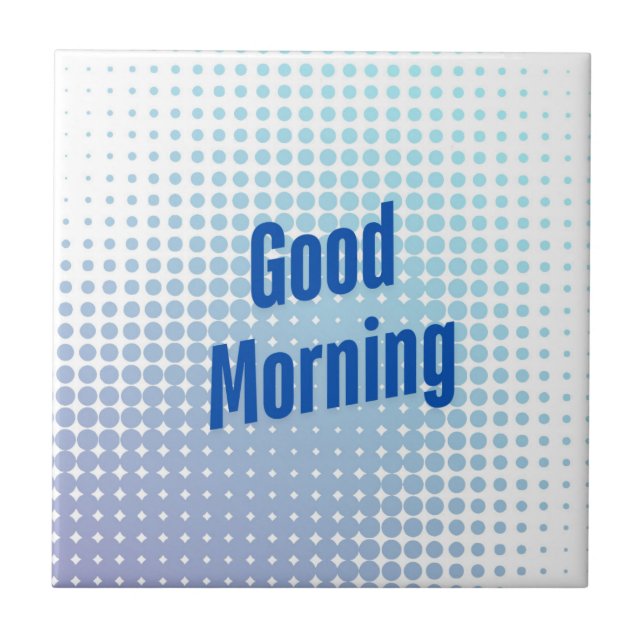 God Morgon Blå Prickar Kakelplatta (Framsidan)
