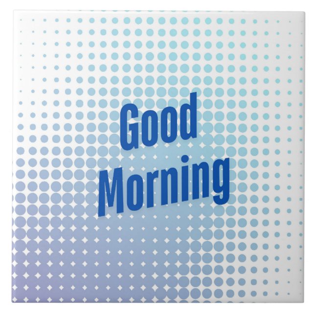 God Morgon Blå Prickar Kakelplatta (Framsidan)