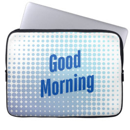God Morgon Blå Prickar Laptop Fodral