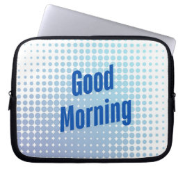 God Morgon Blåa Prickar Laptop Fodral