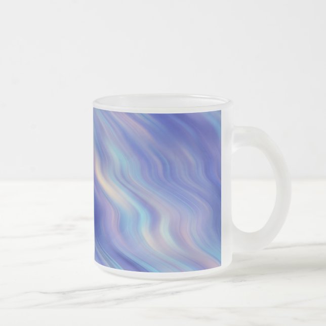 God morgon, blått Vågigt Struktur Frostad Glasmugg (Höger)