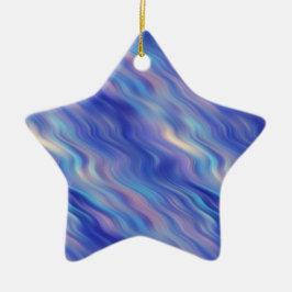 God morgon, blått Vågigt Struktur Julgransprydnad Keramik