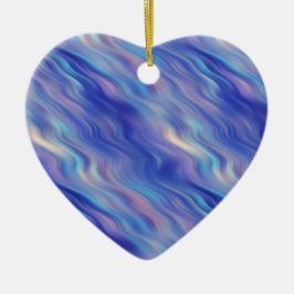 God morgon, blått Vågigt Struktur Julgransprydnad Keramik