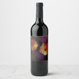 God morgon, blommor vinflaska etikett