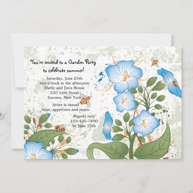 God morgon, blomning inbjudningar (Framsida)