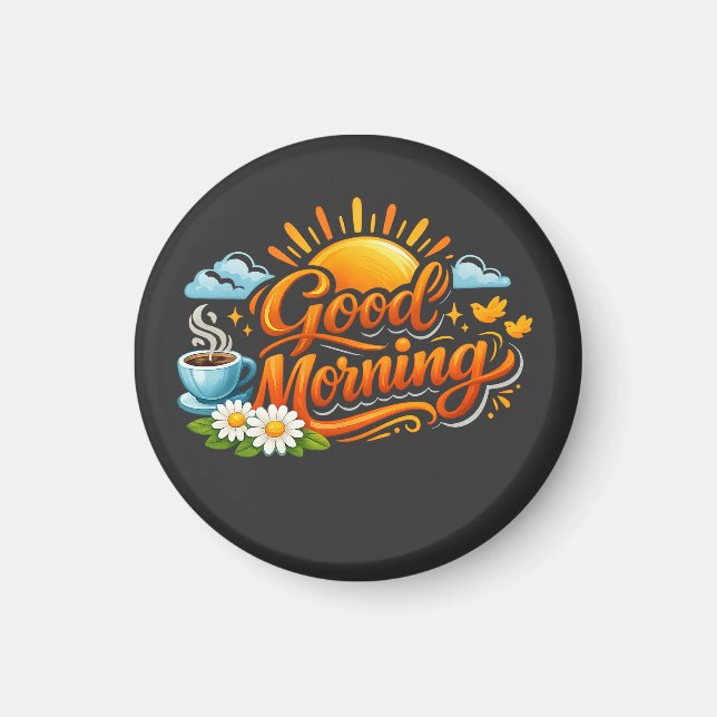 God Morgon – Börja Varje Dag med ett Leende Magnet (Framsidan)