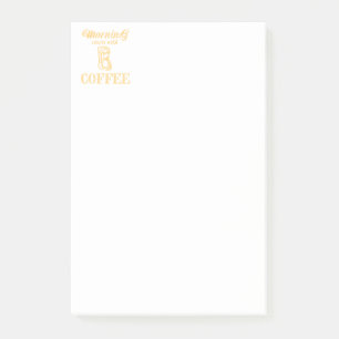 God morgon börjar med kaffe post-it block
