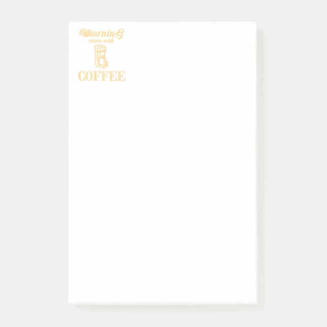 God morgon börjar med kaffe post-it block (Framsida)
