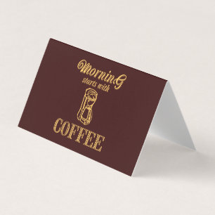 God morgon börjar med kaffe visitkort