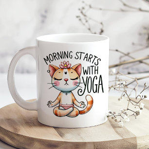 "God morgon börjar med Yoga" Lover's Kaffemugg