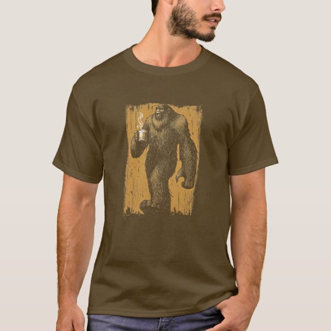 God morgon Brew med Bigfoot T-Shirt (Framsida)