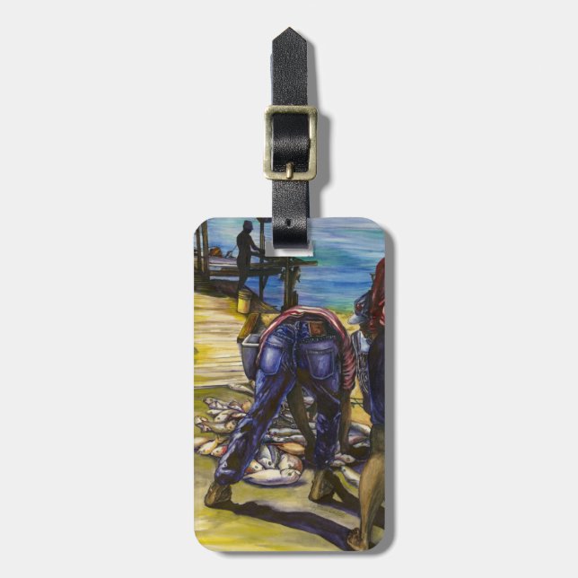 God morgon Catch, Harbor Island, Bahamas Bagagebricka (Vertikal Framsida)