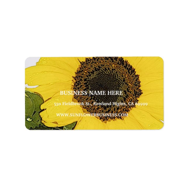 God morgon Dew Sunblomma Adressetikett (Framsidan)
