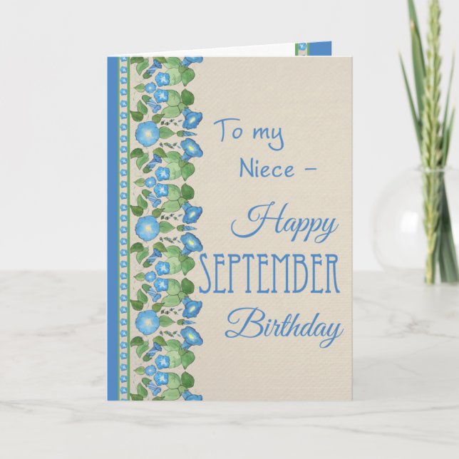 God morgon, födelsedagskort i september i Niece Kort (Framsida)