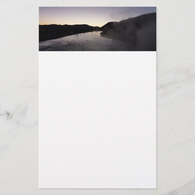 God morgon Fog på Jackson River på Grand Teton Brevpapper (Framsida)
